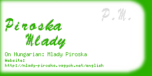 piroska mlady business card